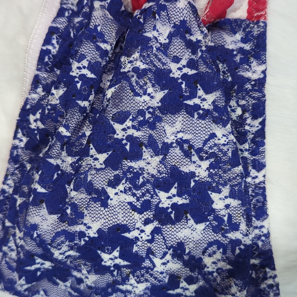 NWT Rue 21 American Flag Lace Bandeau/ Bathing Suit Top - Picture 4 of 16